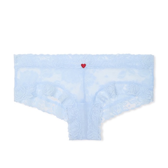 Victoria's Secret The Lacie Lace Heart Blooms Cheeky Panty Light Blue XS NEW - Picture 6 of 6